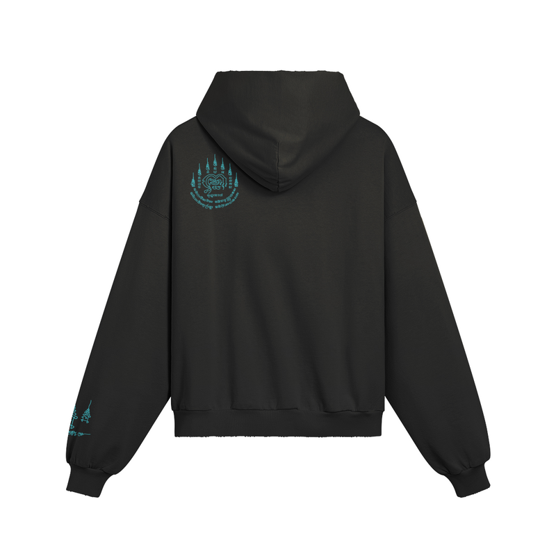 Centered hoodie — back view | Tribe of Alchemists