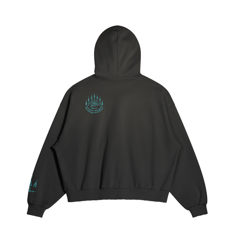 Centered hoodie — back view | Tribe of Alchemists