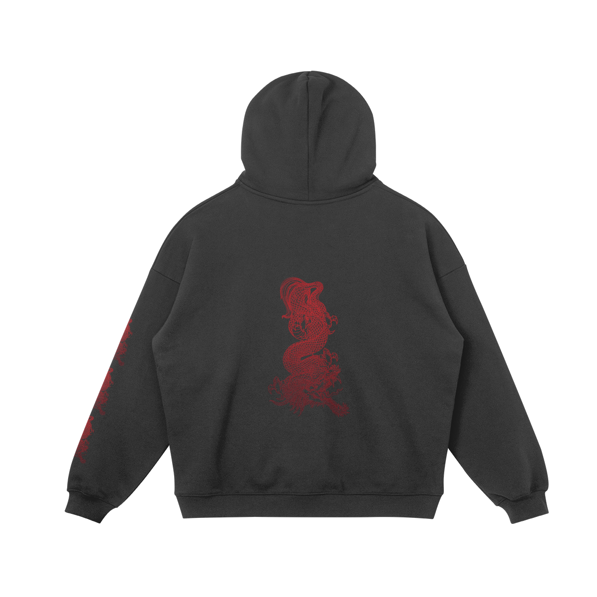 Red Dragon hoodie — back view | Tribe of Alchemists